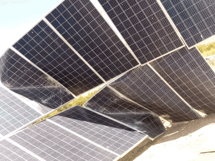 تخریب استراکچر خورشیدی بر اثر وزش باد