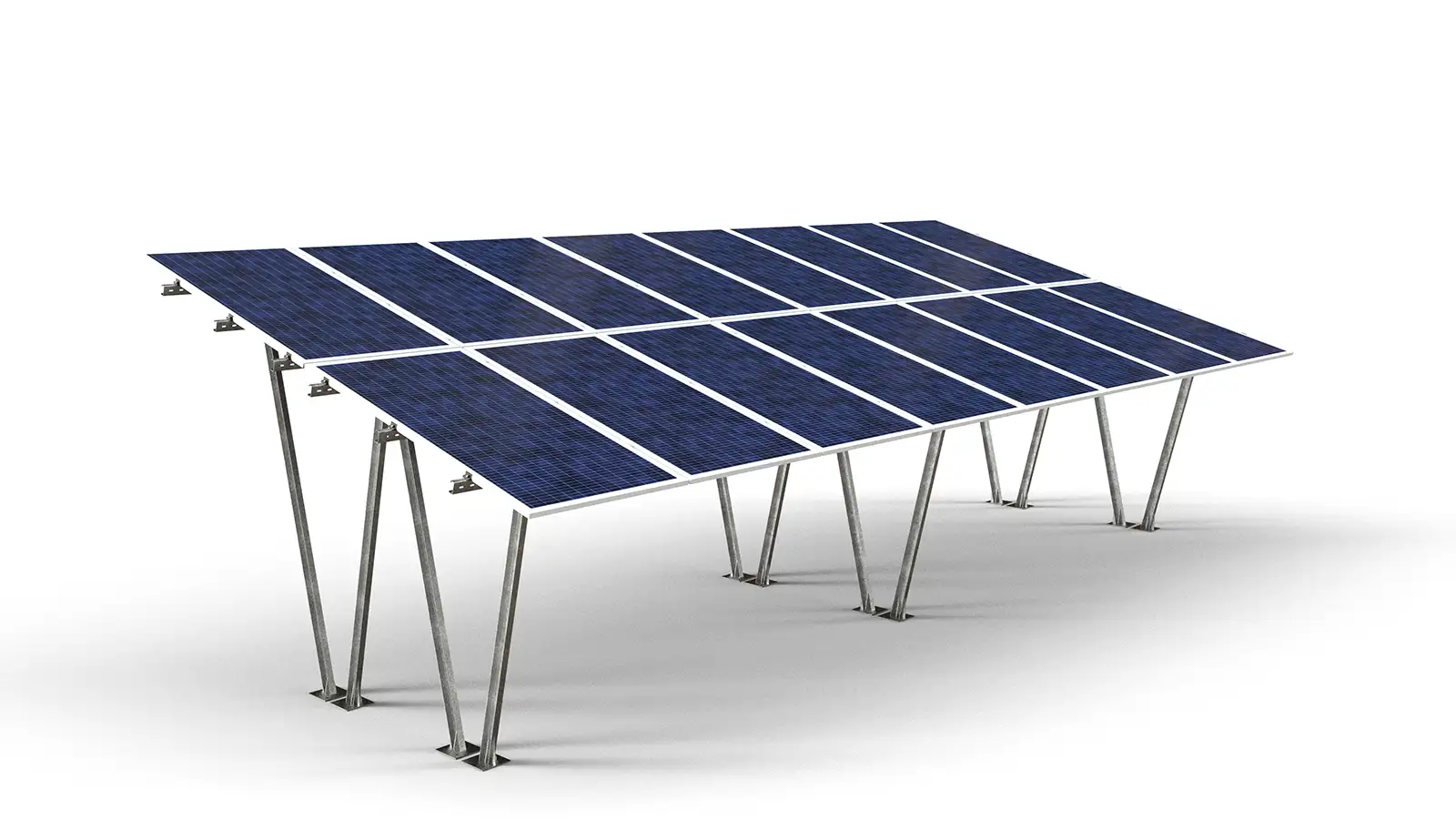 استراکچر خورشیدی دو ردیفه پارکینگی مدل V2-P – ترکیب هوشمند انرژی خورشیدی و فضای پارکینگ