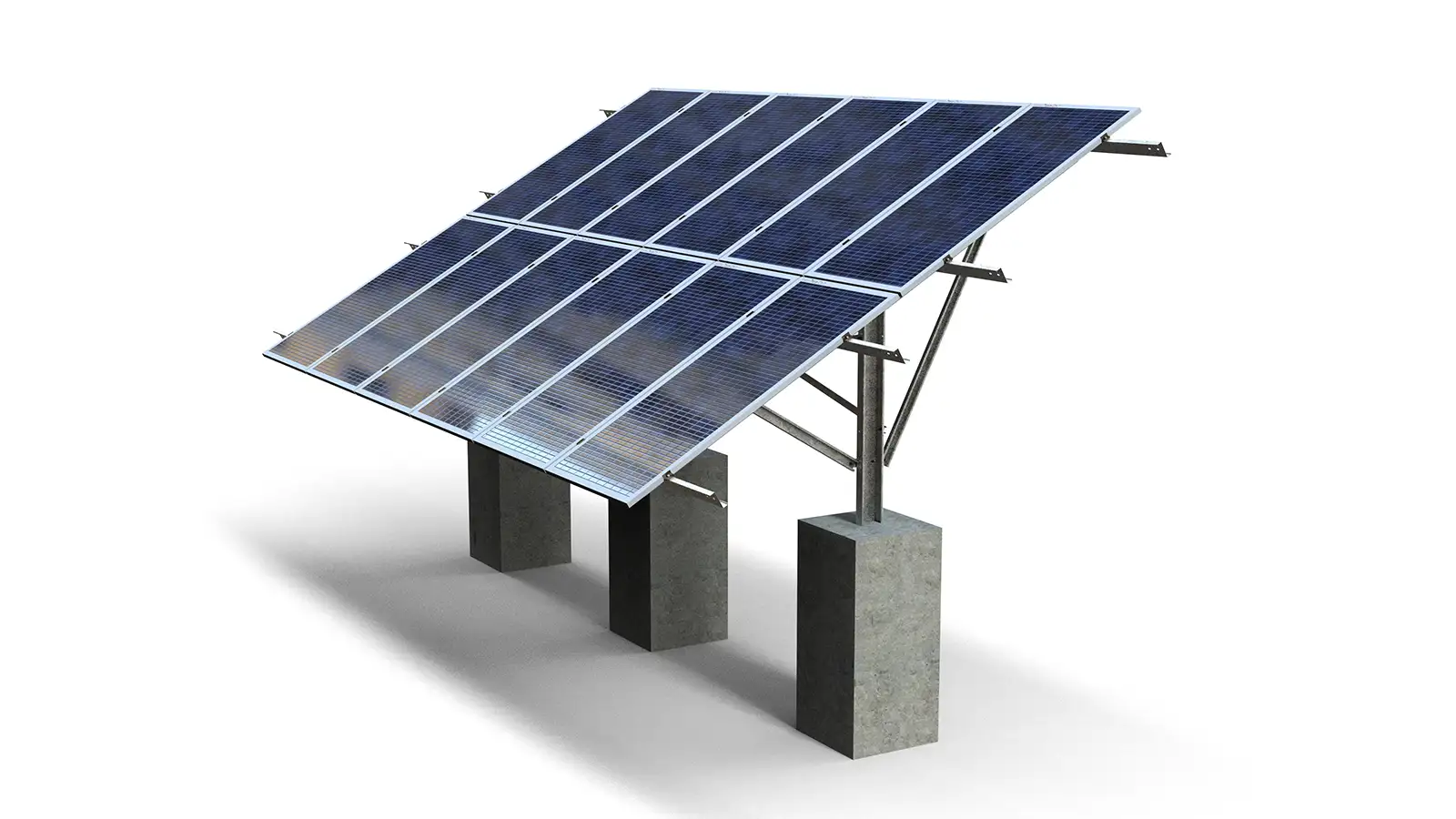 استراکچر خورشیدی دو ردیفه مدل V2-D: راهکاری حرفهای برای نیروگاههای خورشیدی